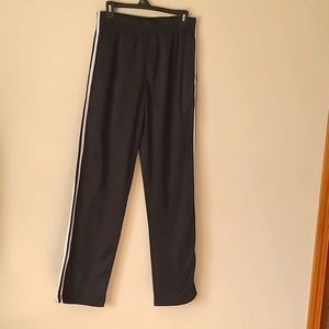 HPI athletic pants. Black/white stripes. Sz L.  Front pockets,/one back pocket